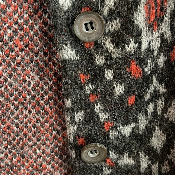 Free People Black Aztec Geo Print Long Cozy Jacket Wool Alpaca Blend Size XS - Picture 7 of 7